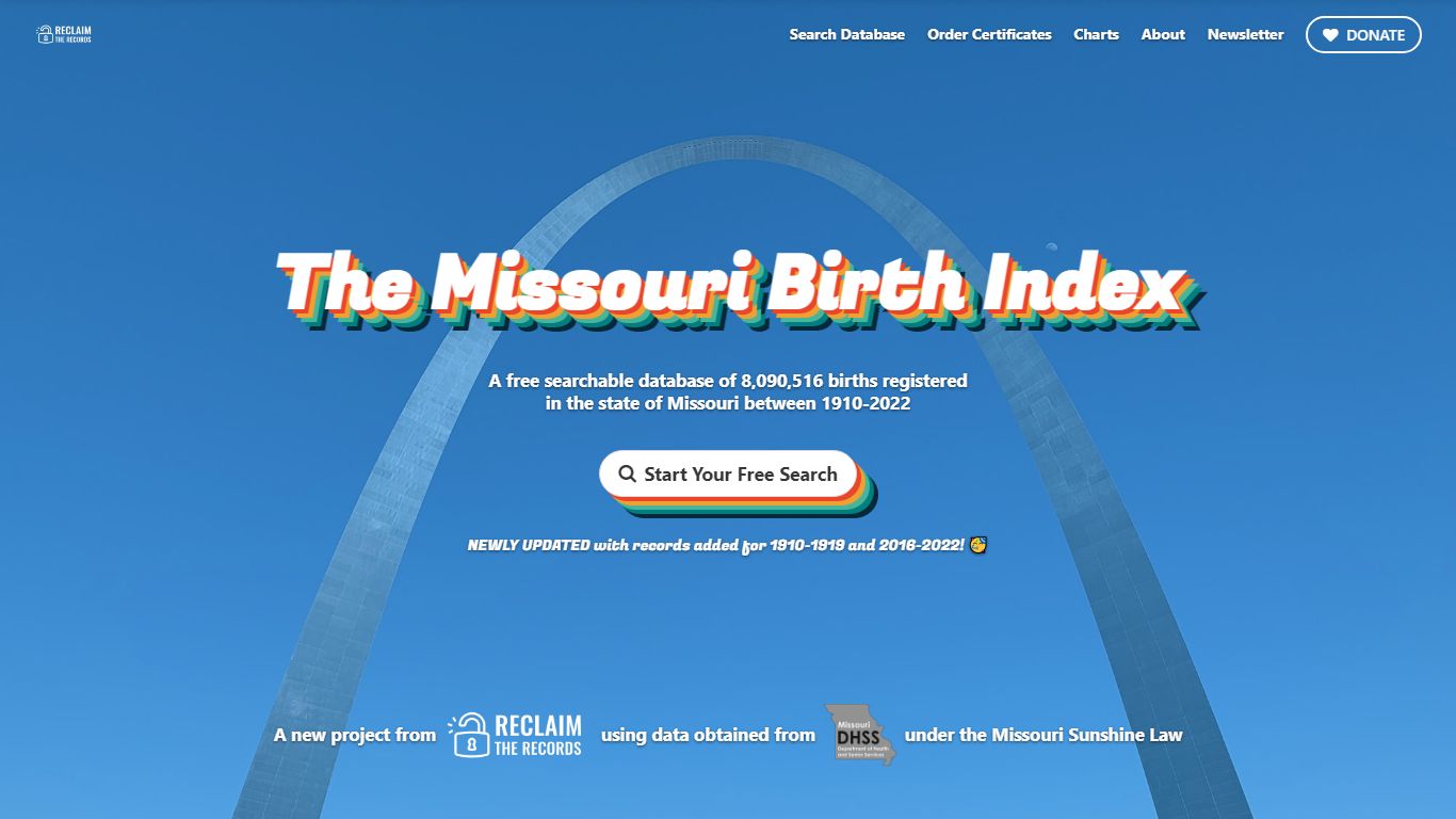 The Missouri Birth Index // Free searchable database of 8,090,516 ...