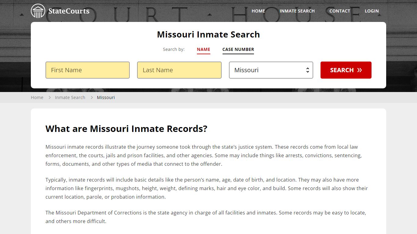 Missouri Inmate Search, Prison and Jail Information - State Courts